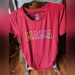 Time and Tru Burgundy 'MAMA' Maternity T-Shirt (STRETCHY)